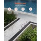 VEVOR Trench Drain, 510 x 140 x 90 mm, 12 Pack Γραμμικό κανάλι αποστράγγισης, HDPE κανάλι αποστράγγισης με σχάρες & τελικές τάπες, Premium εξωτερικό σύστημα αποστράγγισης για δρόμο, βεράντα, πισίνα, κήπο, αυλή, μαύρο