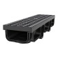 VEVOR Trench Drain, 510 x 140 x 90 mm, 12 Pack Γραμμικό κανάλι αποστράγγισης, HDPE κανάλι αποστράγγισης με σχάρες & τελικές τάπες, Premium εξωτερικό σύστημα αποστράγγισης για δρόμο, βεράντα, πισίνα, κήπο, αυλή, μαύρο
