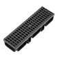 VEVOR Trench Drain, 510 x 140 x 90 mm, 12 Pack Γραμμικό κανάλι αποστράγγισης, HDPE κανάλι αποστράγγισης με σχάρες & τελικές τάπες, Premium εξωτερικό σύστημα αποστράγγισης για δρόμο, βεράντα, πισίνα, κήπο, αυλή, μαύρο