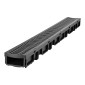 VEVOR Trench Drain, 1005 x 103 x 62 mm, 6 Pack Γραμμικό κανάλι αποστράγγισης, HDPE κανάλι αποστράγγισης με σχάρες & τελικά καπάκια, Premium εξωτερικό σύστημα αποστράγγισης για δρόμο, βεράντα, πισίνα, κήπο, αυλή, μαύρο