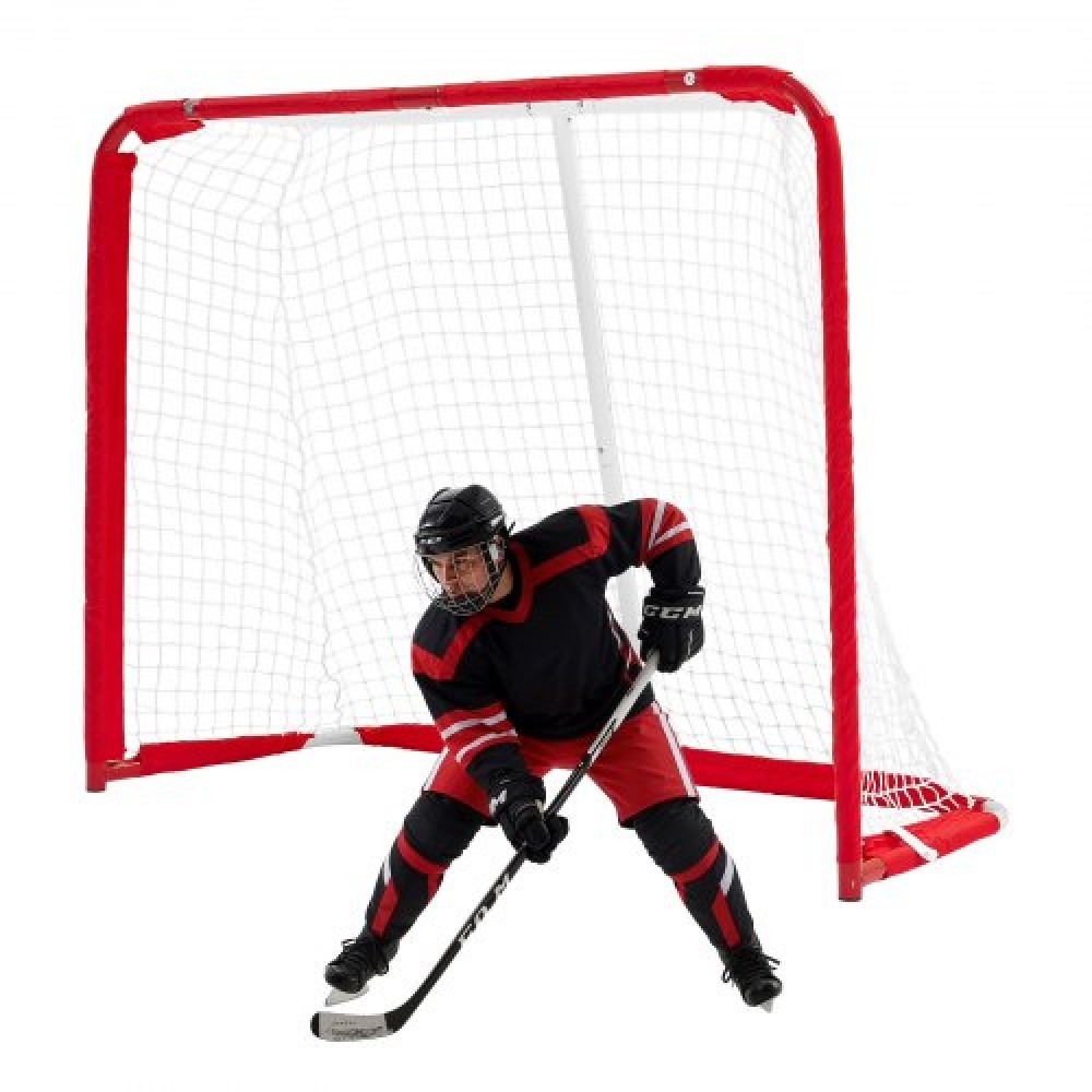 VEVOR Street Hockey Goal, Heavy-Duty Steel Street + Roller Hockey δίχτυα, Ανθεκτικό δίχτυ χόκεϊ για εσωτερική και εξωτερική χρήση, ελαφριά φορητή προπόνηση, εύκολη συναρμολόγηση για το Backyard Park Garage, 142x113 cm
