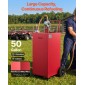 VEVOR 189.3L Fuel Gas Caddy, Carbon Steel, Φορητό δοχείο αποθήκευσης μεταφοράς καυσίμου με χειροκίνητη αντλία & 4 τροχούς κύλισης, δοχείο δοχείου ντίζελ βενζίνης, για αυτοκίνητα, χορτοκοπτικά, ATV, σκάφη, μοτοσικλέτες, κόκκινο