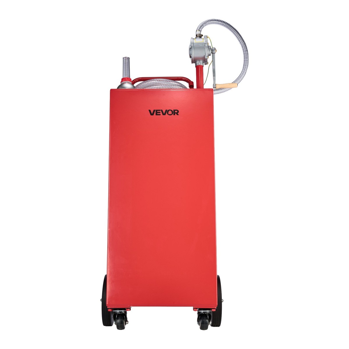 VEVOR 189.3L Fuel Gas Caddy, Carbon Steel, Φορητό δοχείο αποθήκευσης μεταφοράς καυσίμου με χειροκίνητη αντλία & 4 τροχούς κύλισης, δοχείο δοχείου ντίζελ βενζίνης, για αυτοκίνητα, χορτοκοπτικά, ATV, σκάφη, μοτοσικλέτες, κόκκινο