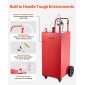 VEVOR 189.3L Fuel Gas Caddy, Carbon Steel, Φορητό δοχείο αποθήκευσης μεταφοράς καυσίμου με χειροκίνητη αντλία & 4 τροχούς κύλισης, δοχείο δοχείου ντίζελ βενζίνης, για αυτοκίνητα, χορτοκοπτικά, ATV, σκάφη, μοτοσικλέτες, κόκκινο