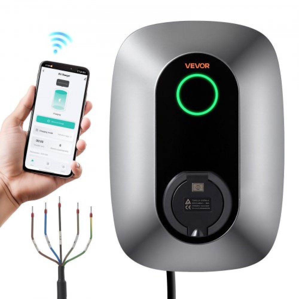 VEVOR Electric Vehicle Charging Station 11kW 400VAC Τριφασικός φορτιστής EV, για όλα τα EV και PHEV, Home Type 2 Smart Car Charging Wallbox, 16A ρεύμα, με APP Remote Control & LED Indicator, IP54