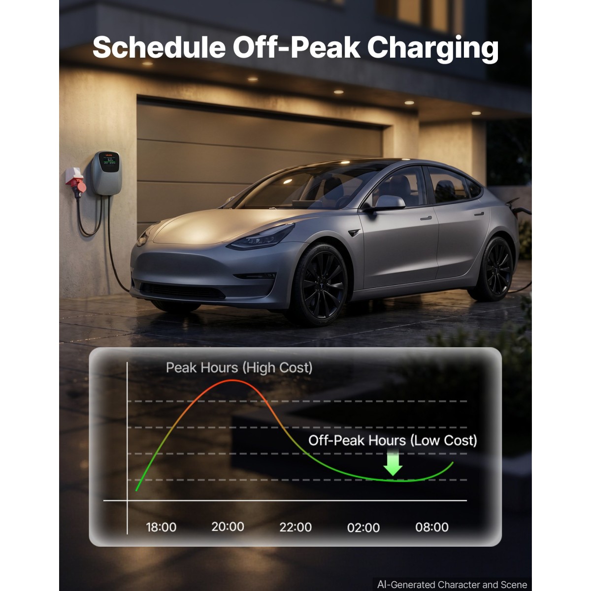 VEVOR Electric Vehicle Charging Station 11kW Τριφασικός φορτιστής EV CEE 16A, για όλα τα EV και PHEV, 400V AC Home Type 2 Smart Car Charging Wallbox, με τηλεχειριστήριο APP & ψηφιακή οθόνη, IP65