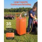 VEVOR 132.5L Fuel Gas Caddy, Carbon Steel, Φορητό δοχείο αποθήκευσης μεταφοράς καυσίμου με χειροκίνητη αντλία και 4 τροχούς, δοχείο βενζίνης ντίζελ, για αυτοκίνητα, χορτοκοπτικά, ATV, σκάφη, μοτοσικλέτες, πορτοκαλί