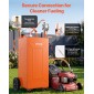 VEVOR 132.5L Fuel Gas Caddy, Carbon Steel, Φορητό δοχείο αποθήκευσης μεταφοράς καυσίμου με χειροκίνητη αντλία και 4 τροχούς, δοχείο βενζίνης ντίζελ, για αυτοκίνητα, χορτοκοπτικά, ATV, σκάφη, μοτοσικλέτες, πορτοκαλί