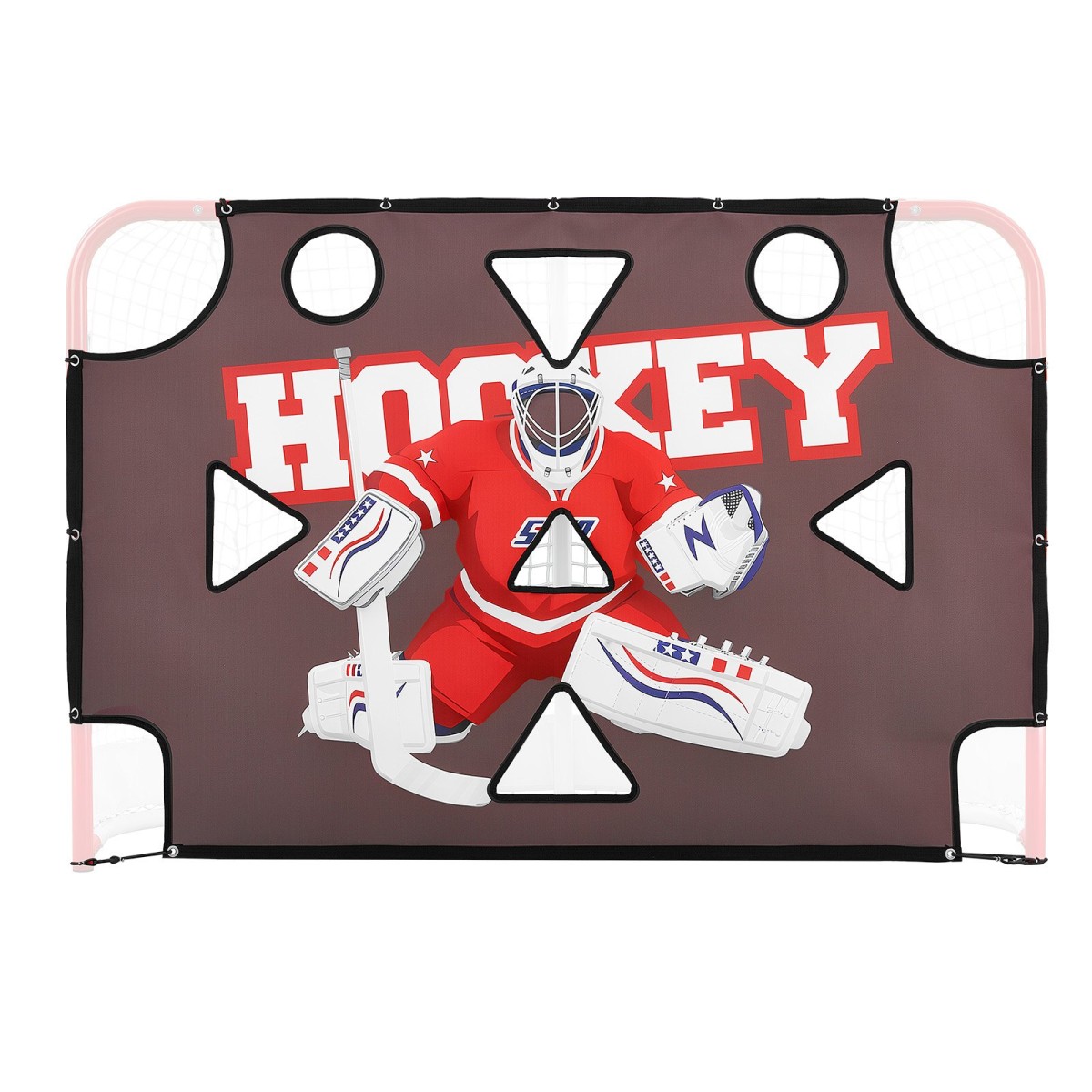 VEVOR Street Hockey Goalie Shooting Target, Shooter Tutor Goal Practice Goal Hockey Target, Αδιάβροχο δίχτυ Premium με 11 τρύπες, Εύκολη Προσάρτηση Στόχων, Προπονητικός Εξοπλισμός για Εξάσκηση Ακρίβειας Σκοποβολής