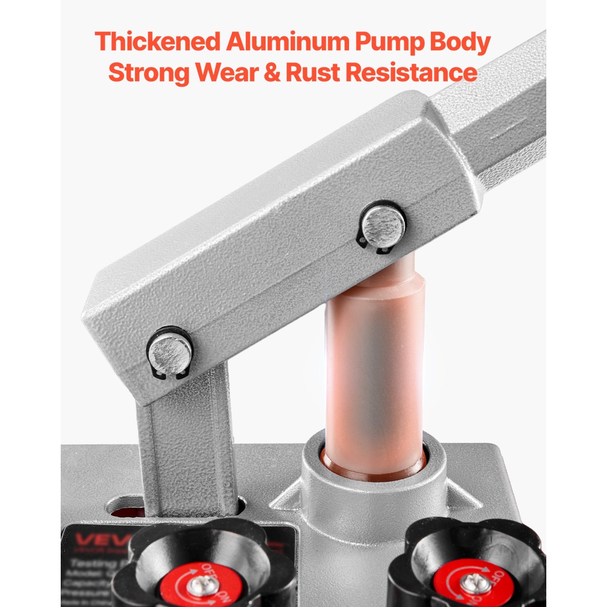 VEVOR Hydrostatic Test Pump 7,57 L Hydraulic Manual Pressure Pressure Water, Dual Valve Hydrostatic Water Pipe Leakage Test Pump Pump with Gauge & Tank, Εύρος 0-60 Bar, για Σωληνώσεις, Θέρμανση
