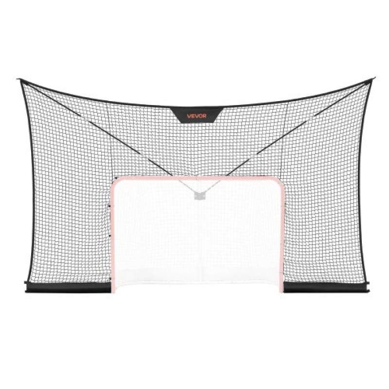 VEVOR δίχτυ χόκεϋ Backstop, 366x213 cm Ανθεκτικό δίχτυ τέρματος χόκεϋ με εκτεταμένη κάλυψη, ελαφρύ και φορητό εξοπλισμό προπόνησης στην αυλή, Εύκολη συναρμολόγηση, για νέους ενήλικες (ΜΟΝΟ ΔΙΧΤΥ)