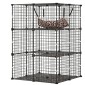 VEVOR Cat Cage 3-Tier 71,1 x 71,1 x 104,1 cm DIY παρκοκρέβατο για γάτες με αιώρα, αποσπώμενο μεταλλικό συρμάτινο κιβώτιο ρείθρων εσωτερικού χώρου, μεγάλο μέρος άσκησης Ιδανικό για 1-2 γάτες, γατάκια & μικρά ζώα, μαύρο