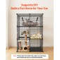VEVOR Cat Cage 3-Tier 71,1 x 71,1 x 104,1 cm DIY παρκοκρέβατο για γάτες με αιώρα, αποσπώμενο μεταλλικό συρμάτινο κιβώτιο ρείθρων εσωτερικού χώρου, μεγάλο μέρος άσκησης Ιδανικό για 1-2 γάτες, γατάκια & μικρά ζώα, μαύρο