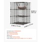 VEVOR Cat Cage 3-Tier 71,1 x 71,1 x 104,1 cm DIY παρκοκρέβατο για γάτες με αιώρα, αποσπώμενο μεταλλικό συρμάτινο κιβώτιο ρείθρων εσωτερικού χώρου, μεγάλο μέρος άσκησης Ιδανικό για 1-2 γάτες, γατάκια & μικρά ζώα, μαύρο