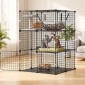 VEVOR Cat Cage 3-Tier 71,1 x 71,1 x 104,1 cm DIY παρκοκρέβατο για γάτες με αιώρα, αποσπώμενο μεταλλικό συρμάτινο κιβώτιο ρείθρων εσωτερικού χώρου, μεγάλο μέρος άσκησης Ιδανικό για 1-2 γάτες, γατάκια & μικρά ζώα, μαύρο
