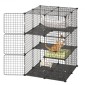 VEVOR Cat Cage 3-Tier 71,1 x 71,1 x 104,1 cm DIY παρκοκρέβατο για γάτες με αιώρα, αποσπώμενο μεταλλικό συρμάτινο κιβώτιο ρείθρων εσωτερικού χώρου, μεγάλο μέρος άσκησης Ιδανικό για 1-2 γάτες, γατάκια & μικρά ζώα, μαύρο