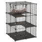 VEVOR Cat Cage 3-Tier 71,1 x 71,1 x 104,1 cm DIY παρκοκρέβατο για γάτες με αιώρα, αποσπώμενο μεταλλικό συρμάτινο κιβώτιο ρείθρων εσωτερικού χώρου, μεγάλο μέρος άσκησης Ιδανικό για 1-2 γάτες, γατάκια & μικρά ζώα, μαύρο