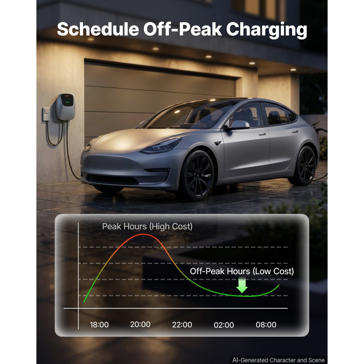 VEVOR Electric Vehicle Charging Station 22kW Τριφασικός φορτιστής EV 7,5M, για όλα τα EV και PHEV, 400V AC Home Type 2 Smart Car Wallbox, ρεύμα 32A, με APP Remote Control & LED Indicator, IP65