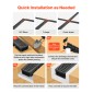 VEVOR Trench Drain, 1005 x 103 x 62 mm, 5 Pack Γραμμικό κανάλι αποστράγγισης, HDPE κανάλι αποστράγγισης με σχάρες & καπάκια, Premium εξωτερικό σύστημα αποστράγγισης για δρόμο, βεράντα, πισίνα, κήπο, αυλή, μαύρο