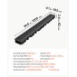 VEVOR Trench Drain, 1005 x 103 x 62 mm, 5 Pack Γραμμικό κανάλι αποστράγγισης, HDPE κανάλι αποστράγγισης με σχάρες & καπάκια, Premium εξωτερικό σύστημα αποστράγγισης για δρόμο, βεράντα, πισίνα, κήπο, αυλή, μαύρο