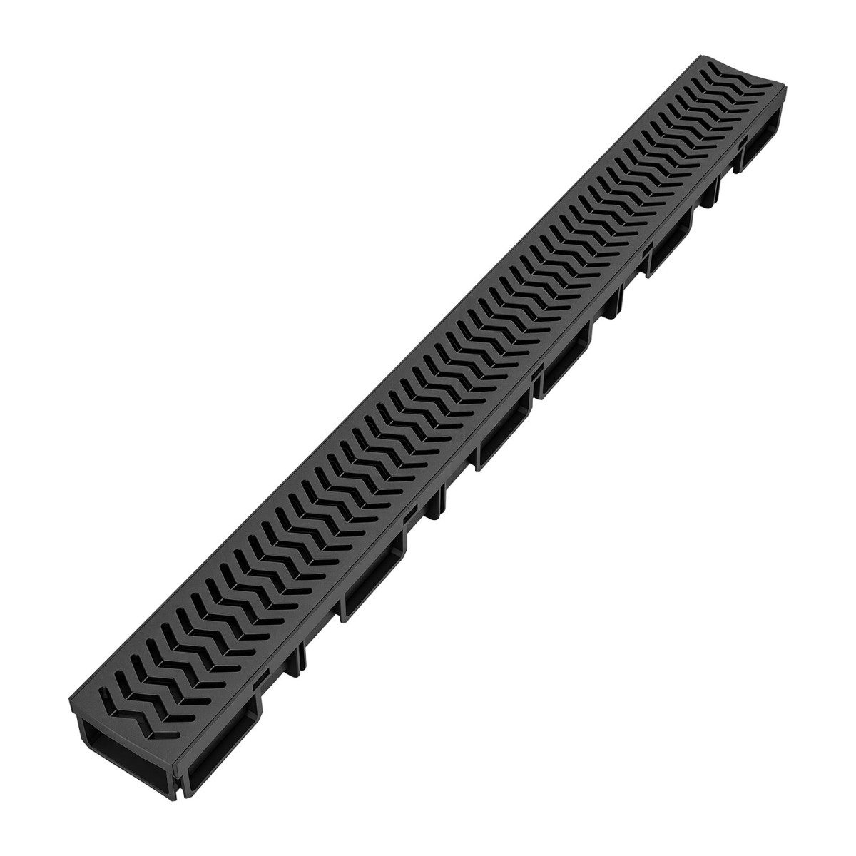 VEVOR Trench Drain, 1005 x 103 x 62 mm, 5 Pack Γραμμικό κανάλι αποστράγγισης, HDPE κανάλι αποστράγγισης με σχάρες & καπάκια, Premium εξωτερικό σύστημα αποστράγγισης για δρόμο, βεράντα, πισίνα, κήπο, αυλή, μαύρο