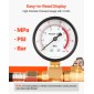 VEVOR Hydrostatic Test Pump 7,57 L Hydraulic Manual Test Pressure Water, Single Valve Hydrostatic Water Pipe Tested Pump Pump kit with Gauge & Tank, Range 0-50 Bar, for Pipeline Heating