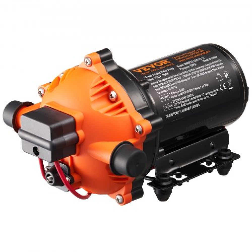 Αντλία διαφράγματος VEVOR 12V, 5 GPM (18,93 L/min), Αντλία νερού 5 θαλάμων 12 V DC με αυτόματο διακόπτη πίεσης 2,7-6,9 bar (40-100 PSI) Ρυθμιζόμενη, 12,7 mm (1/2") MNPT Θύρα Δραστικής Κατασκευής