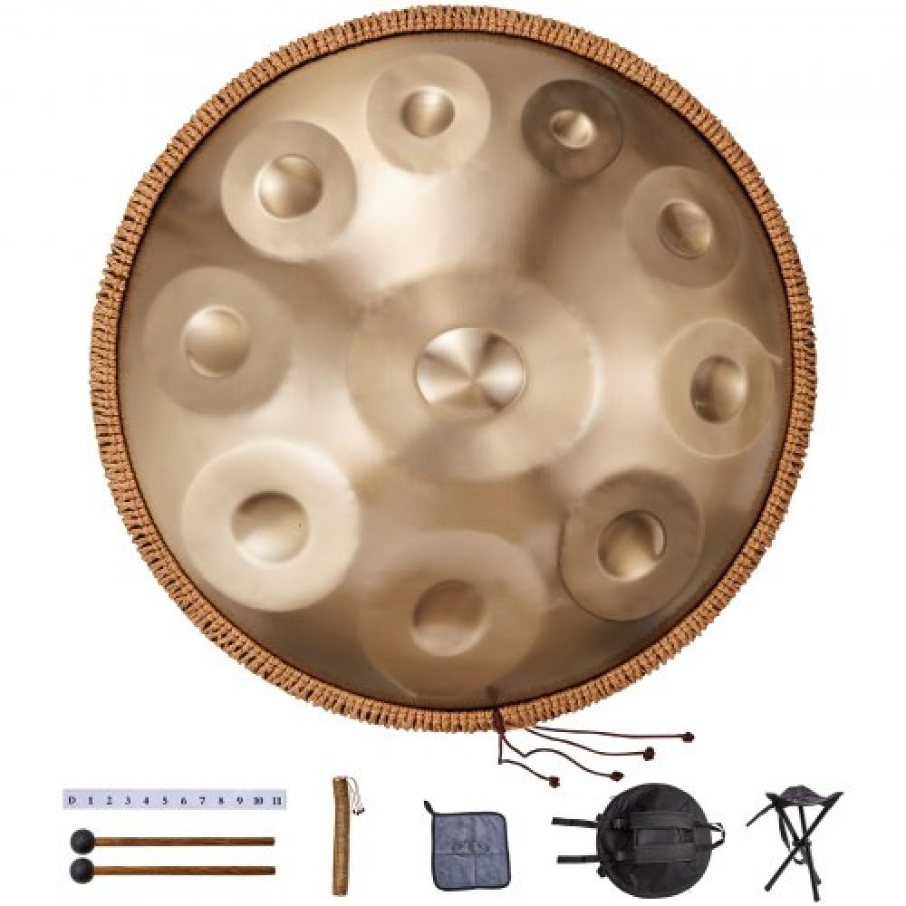 VEVOR Handpan Drum 55,9 cm 10 Notes D Minor Hand Drum Instrument with Mallet