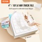 VEVOR Topper στρώματος Premium Memory Fiber Fill King 1930x2032x101,6 mm Πάχος