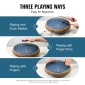 VEVOR Steel Tongue Drum, 14 in & 15 Notes, Rain Drum for Outside Garden, C Major Key, Tank Drum with 2 Mallets & Carry Bag, Hand Pan Drum Drum Percussion Instrument for Musical Education Yoga, Navy Blue