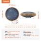 VEVOR Steel Tongue Drum, 14 in & 15 Notes, Rain Drum for Outside Garden, D Major Key, Tank Drum with 2 Mallets & Carry Bag, Hand Pan Drum Drum Percussion Instrument for Musical Education Yoga, Navy Blue