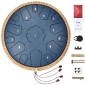 VEVOR Steel Tongue Drum, 14 in & 15 Notes, Rain Drum for Outside Garden, D Major Key, Tank Drum with 2 Mallets & Carry Bag, Hand Pan Drum Drum Percussion Instrument for Musical Education Yoga, Navy Blue
