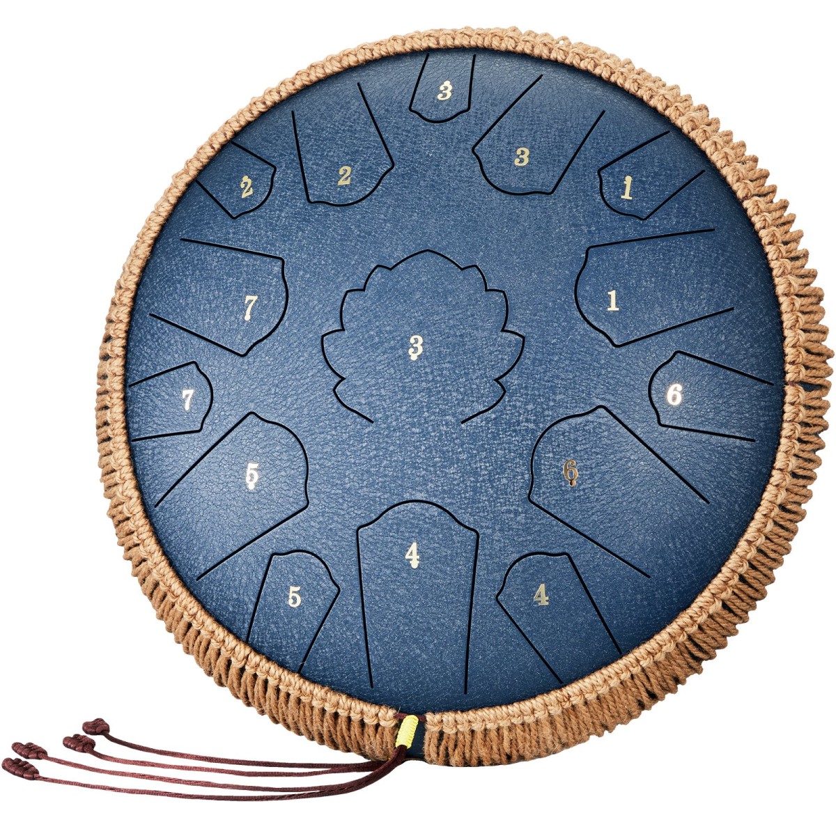 VEVOR Steel Tongue Drum, 14 in & 15 Notes, Rain Drum for Outside Garden, D Major Key, Tank Drum with 2 Mallets & Carry Bag, Hand Pan Drum Drum Percussion Instrument for Musical Education Yoga, Navy Blue