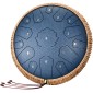 VEVOR Steel Tongue Drum, 14 in & 15 Notes, Rain Drum for Outside Garden, D Major Key, Tank Drum with 2 Mallets & Carry Bag, Hand Pan Drum Drum Percussion Instrument for Musical Education Yoga, Navy Blue