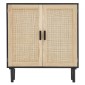 Ντουλάπι VEVOR Rattan, Ντουλάπι αποθήκευσης Rattan με 2 μαγνητικές πόρτες και ρυθμιζόμενα ράφια, μπουφές μπουφέ για διάδρομο, είσοδο, σαλόνι ή κουζίνα, μαύρο