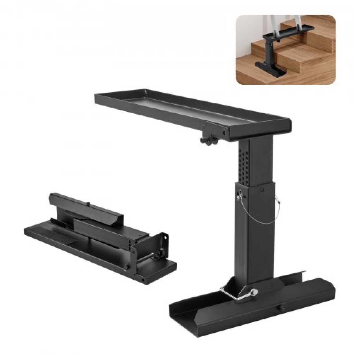 VEVOR Ladder Levler, 29,8 L x 11,4-18 in H επιφάνεια στήριξης, Εργαλείο ισοπέδωσης σκάλας από χάλυβα, πτυσσόμενη χοάνη, σταθεροποιητής σκάλας σκάλας Εύκολο στη χρήση, Αξεσουάρ επέκτασης σκάλας για ανώμαλο έδαφος