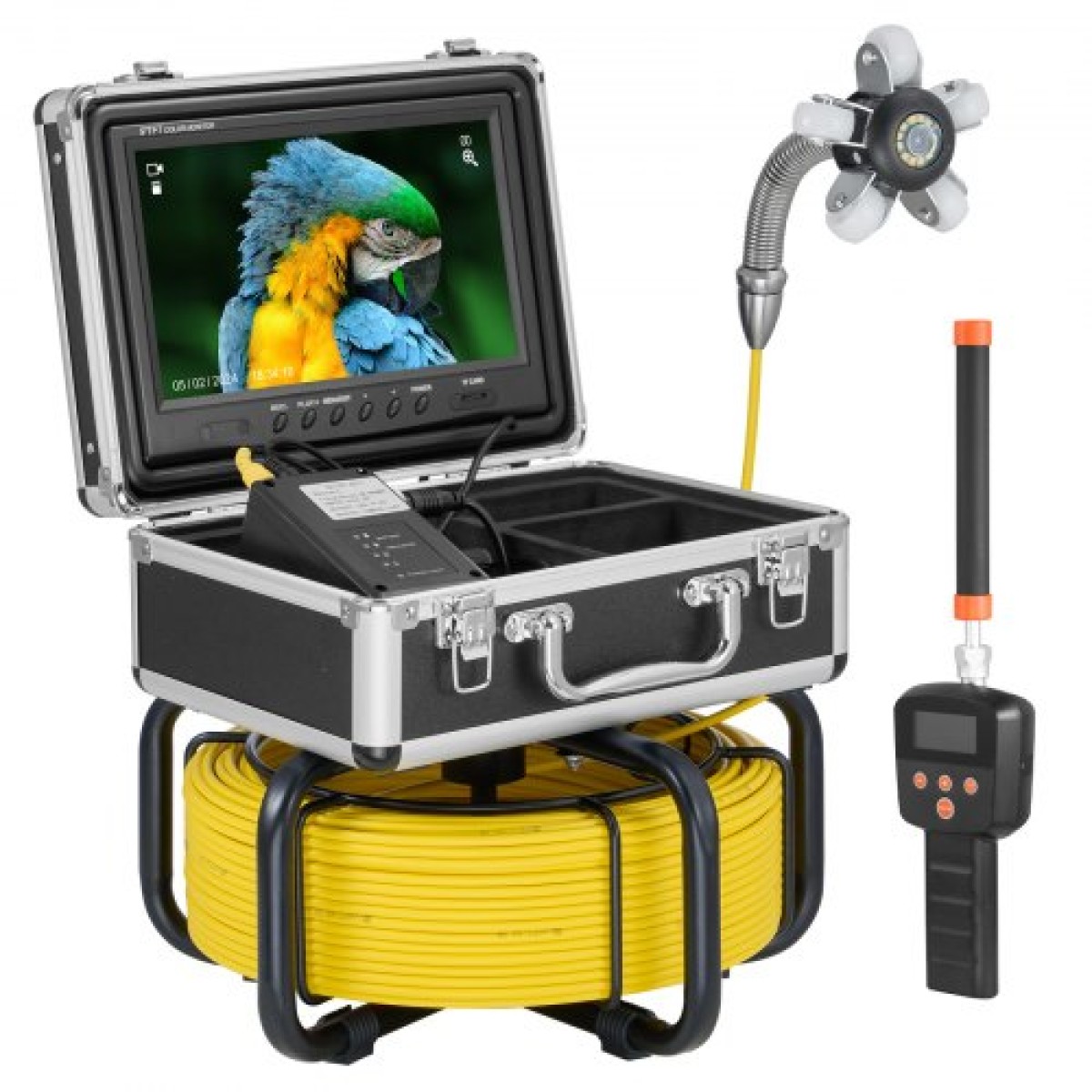 VEVOR Sewer Camera με 512Hz Locator, 165 ft/50 m, Αυτοεπιπεδούμενη κάμερα επιθεώρησης αποχέτευσης με οθόνη 9" 1080P HD, 36X Zoom, Snake Plumbing Camera with Lights-12 LED, 32GB SD Card for Duct Pipe