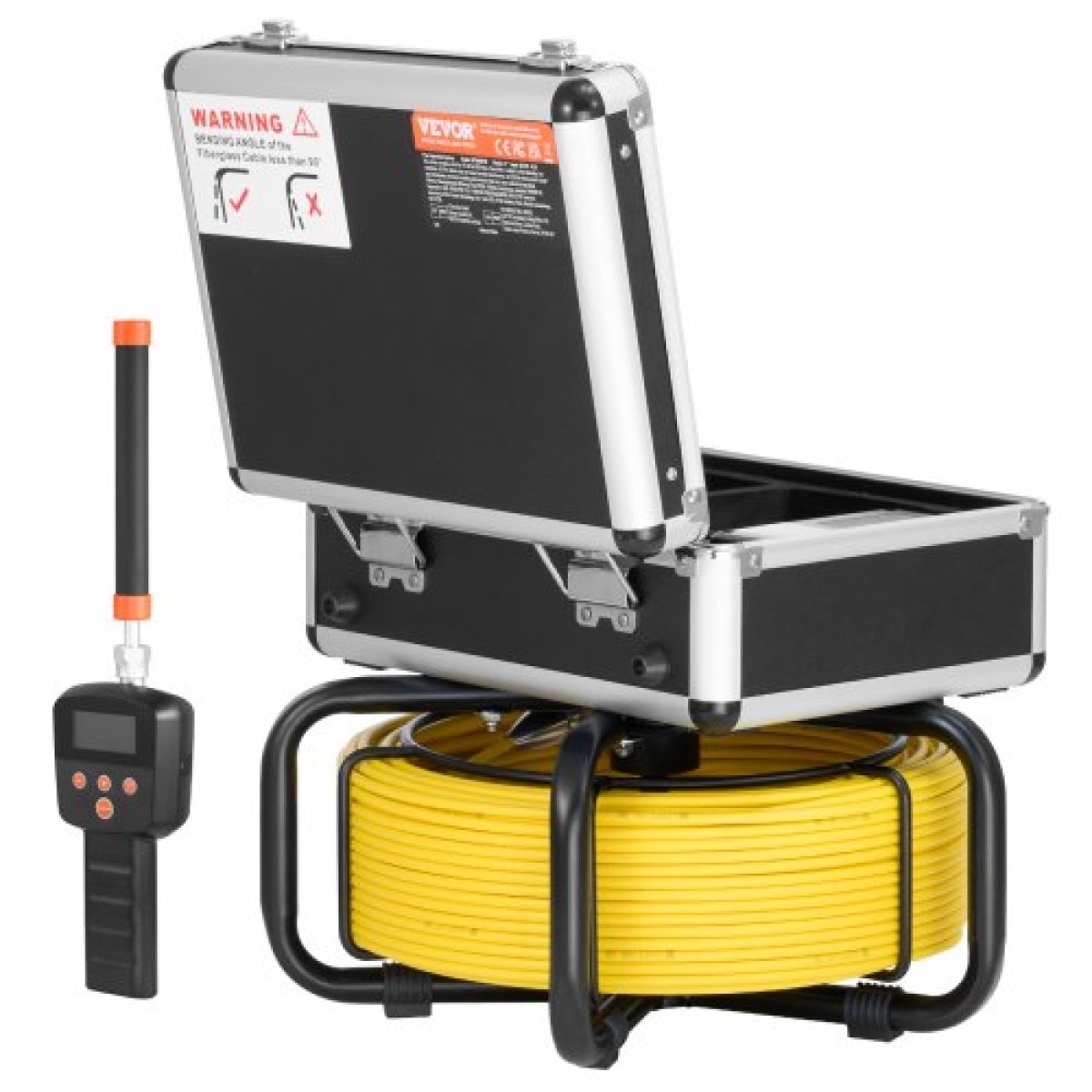 VEVOR Sewer Camera με 512Hz Locator, 165 ft/50 m, Αυτοεπιπεδούμενη κάμερα επιθεώρησης αποχέτευσης με οθόνη 9" 1080P HD, 36X Zoom, Snake Plumbing Camera with Lights-12 LED, 32GB SD Card for Duct Pipe