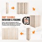 VEVOR Room Divider, 6 Panel Japanese Room Divider, Wood folding Privacy Screen Indoor, Japanese Partition Divider Φορητές διακοσμητικές οθόνες, για διαχωρισμό δωματίων Home Office Εστιατόριο & Υπνοδωμάτιο
