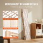 VEVOR Room Divider, 6 Panel Japanese Room Divider, Wood folding Privacy Screen Indoor, Japanese Partition Divider Φορητές διακοσμητικές οθόνες, για διαχωρισμό δωματίων Home Office Εστιατόριο & Υπνοδωμάτιο