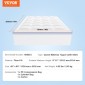 VEVOR Στρώμα Topper Fiber Fill Αποσπώμενο & Πλενόμενο Queen 25,4 mm Πάχος 1524x2032 mm