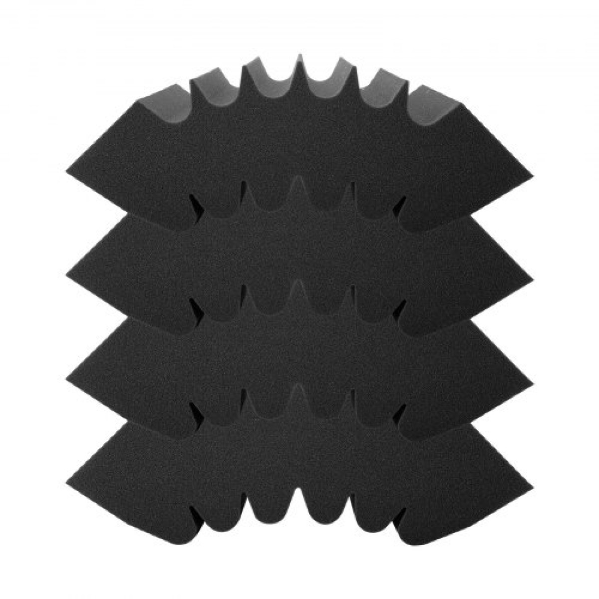 Πάνελ VEVOR Acoustic Foam, 4 Pack 16,5 x 6,3 x 12 ίντσες, Αυτοκόλλητα ηχομονωτικά πάνελ τοίχου υψηλής πυκνότητας, πάνελ απορρόφησης ήχου για τοίχο και οροφή στούντιο, μαύρο