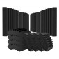 Πάνελ VEVOR Acoustic Foam, 4 Pack 16,5 x 6,3 x 12 ίντσες, Αυτοκόλλητα ηχομονωτικά πάνελ τοίχου υψηλής πυκνότητας, πάνελ απορρόφησης ήχου για τοίχο και οροφή στούντιο, μαύρο