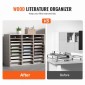 VEVOR 27 Compartments Wood Literature Organizer, Ρυθμιζόμενα ράφια, Medium Density Fiberboard Mail Center, Office Home School Storage για αρχεία, έγγραφα, χαρτιά, περιοδικά, γκρι