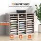 VEVOR 27 Compartments Wood Literature Organizer, Ρυθμιζόμενα ράφια, Medium Density Fiberboard Mail Center, Office Home School Storage για αρχεία, έγγραφα, χαρτιά, περιοδικά, γκρι