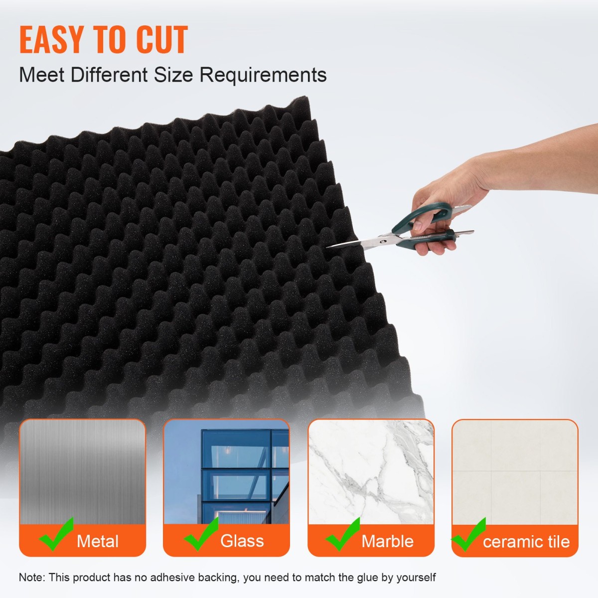 Πάνελ VEVOR Acoustic Foam, 4 Pack 48 x 24 x 2 ίντσες, Ηχομονωτικά πάνελ τοίχου με σχεδίαση αυγού, πάνελ απορρόφησης ήχου για τοίχο και οροφή στούντιο, μαύρο