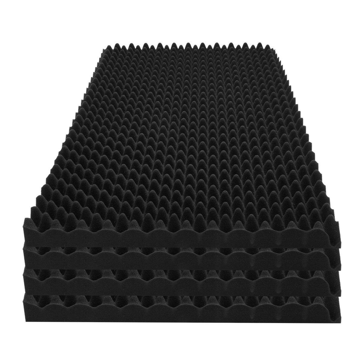 Πάνελ VEVOR Acoustic Foam, 4 Pack 48 x 24 x 2 ίντσες, Ηχομονωτικά πάνελ τοίχου με σχεδίαση αυγού, πάνελ απορρόφησης ήχου για τοίχο και οροφή στούντιο, μαύρο