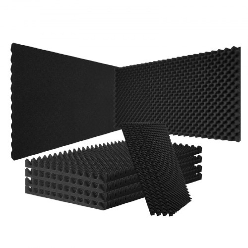 Πάνελ VEVOR Acoustic Foam, 4 Pack 48 x 24 x 2 ίντσες, Ηχομονωτικά πάνελ τοίχου με σχεδίαση αυγού, πάνελ απορρόφησης ήχου για τοίχο και οροφή στούντιο, μαύρο