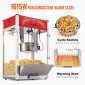 VEVOR Popcorn Maker, 1615W Popcorn Popper Machine, 16 Oz Βραστήρας μεγάλης χωρητικότητας Πάγκος παρασκευής ποπ κορν με σκληρυμένο γυαλί, Περιλαμβάνει 3 σέσουλες από ανοξείδωτο χάλυβα, κινηματογραφικό στυλ, κόκκινο