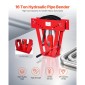 VEVOR Hydraulic Pipe Bender, 16 Ton Manual Copper Exhaust Pipe Bending Machine with 8 Die (1/2" - 3") και ρυθμιζόμενους κυλίνδρους 90 - 180°, Bender σωλήνα βαρέως τύπου για κατασκευή κιγκλιδώματος σωληνώσεων